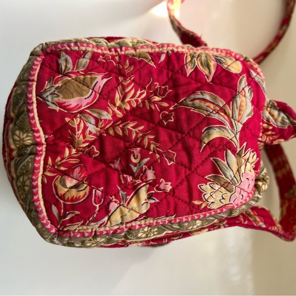 Quilted Shoulder Bag Mini Floral Raspberry Red Cottage Y2K - Picture 7 of 11